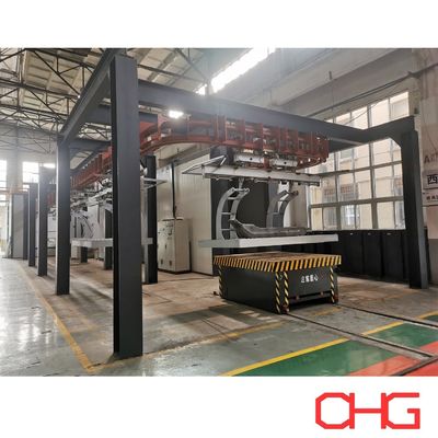 Dây chuyền thiết bị phun sơn lỏng tùy chỉnh với hệ thống băng tải cho máy móc hạng nặng