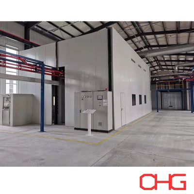 Dòng phủ bột cho hồ sơ nhôm Hệ thống vận chuyển trên cao Thiết kế tùy chỉnh phù hợp với các kích thước và hình dạng khác nhau