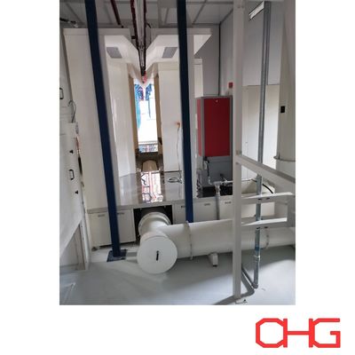 Đường phủ bột tùy chỉnh cho hồ sơ nhôm có hệ thống vận chuyển trên cao và tải theo tay để lỏng